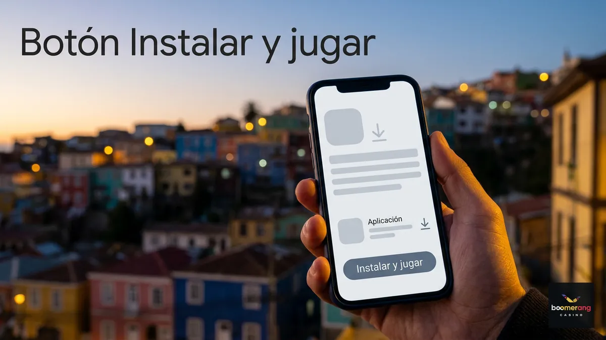 Botón de instalación en el sitio de BoomerangBet en el celular