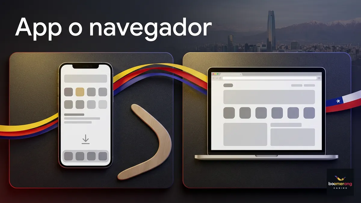 Comparación entre app y navegador en BoomerangBet