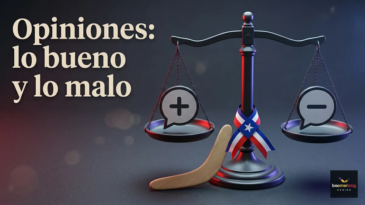 Balanza de opiniones positivas y negativas de jugadores sobre BoomerangBet