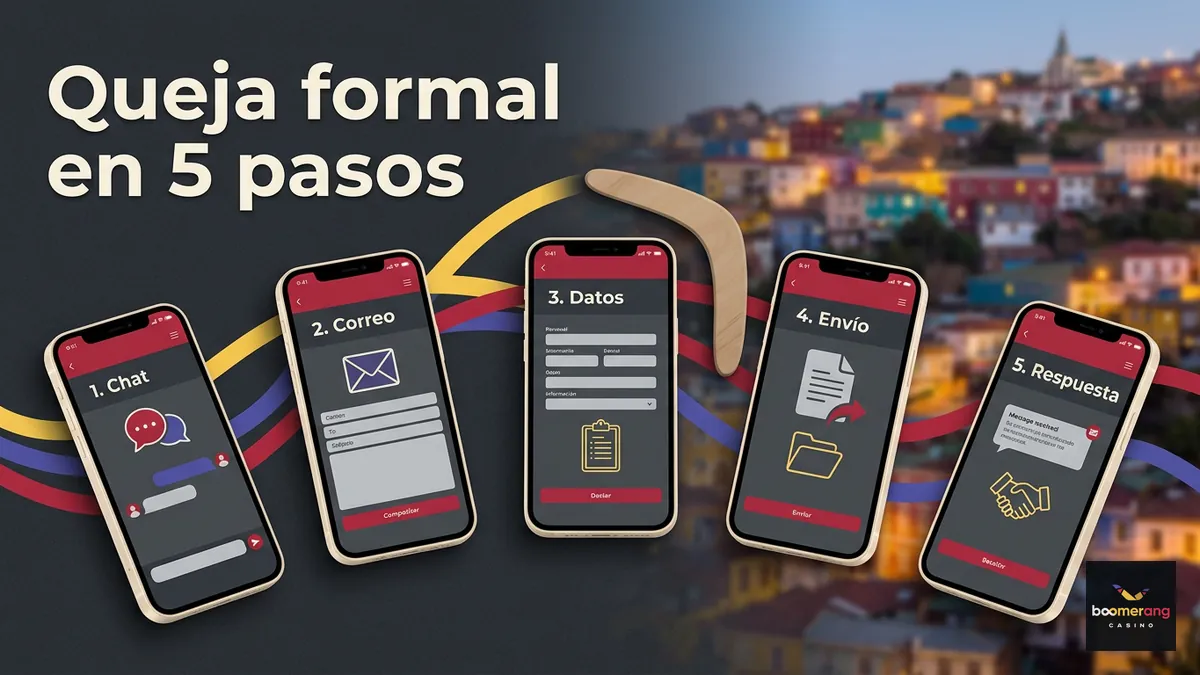 Cinco pasos para presentar una queja formal en BoomerangBet desde Chile