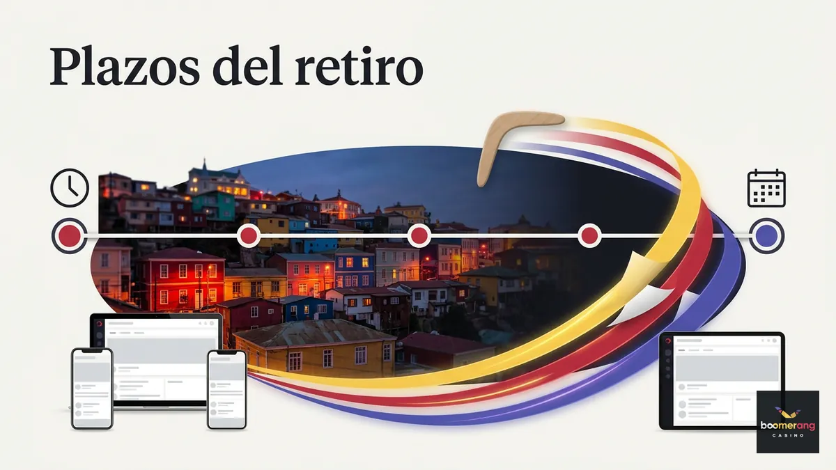 Plazos de retiro en BoomerangBet Chile en una línea de tiempo